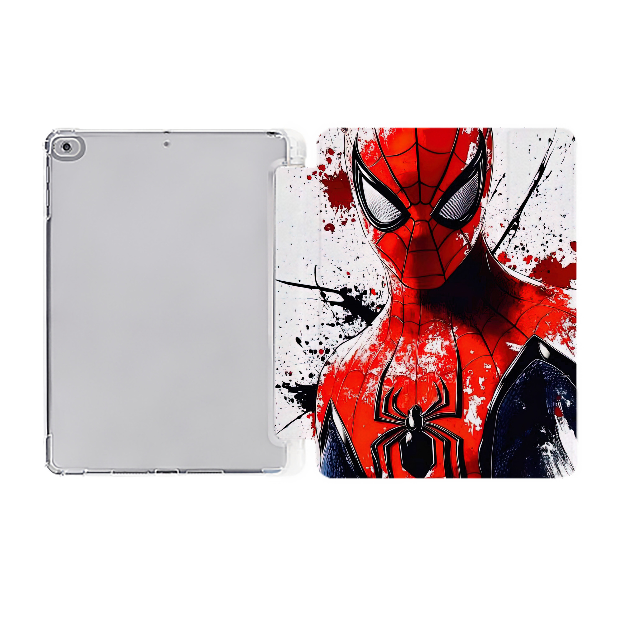 （画像用） Spider Man スパイダーマン IPad ケース ペン収納付き 三つ折りスタンド PUレザー×シリコン 対応機種9.5/10.5/10.9インチ